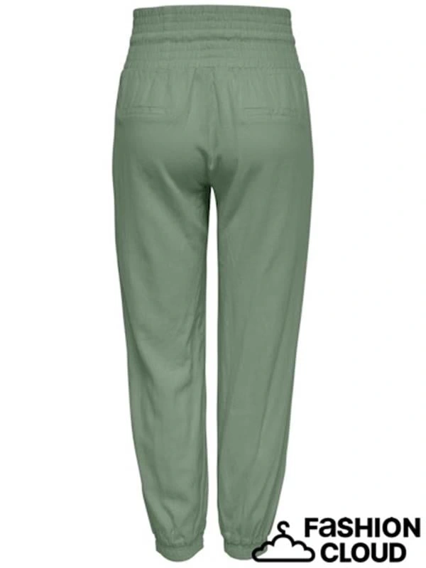 Keten Karışımlı Yüksek Bel Kadın Pantolon