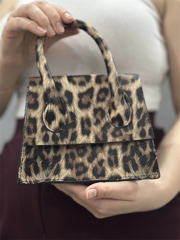 luxe leopar cilt çanta