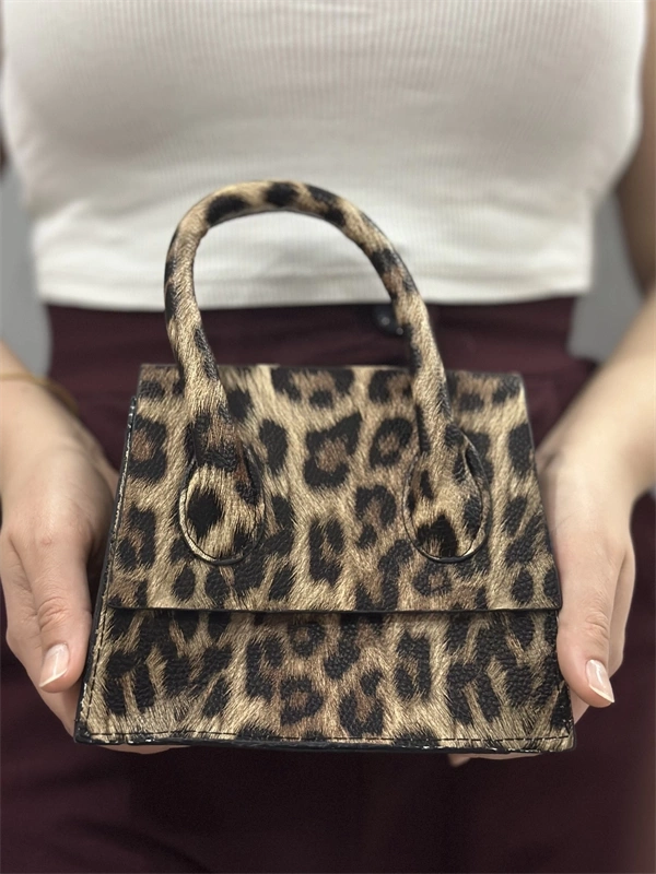luxe leopar cilt çanta