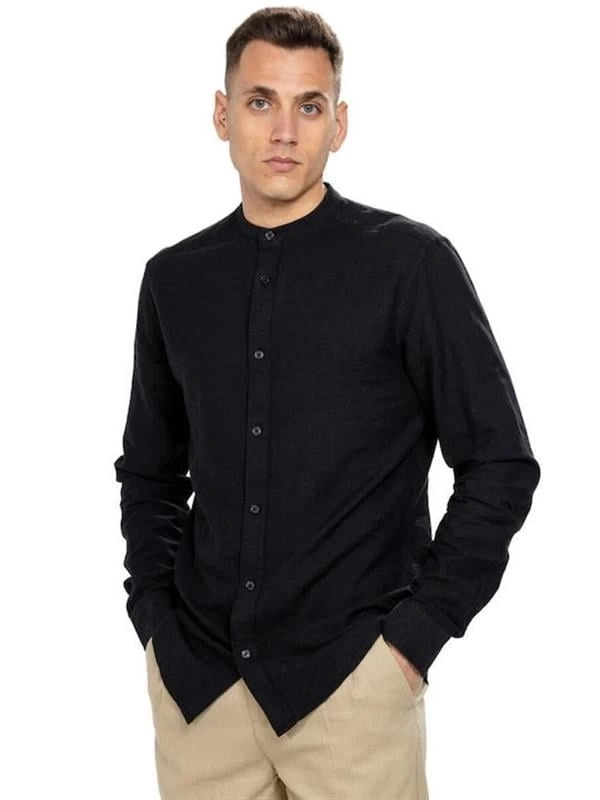 M Yaka Keten Erkek Gömlek