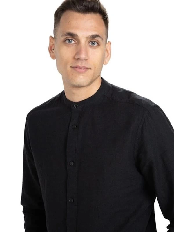 M Yaka Keten Erkek Gömlek