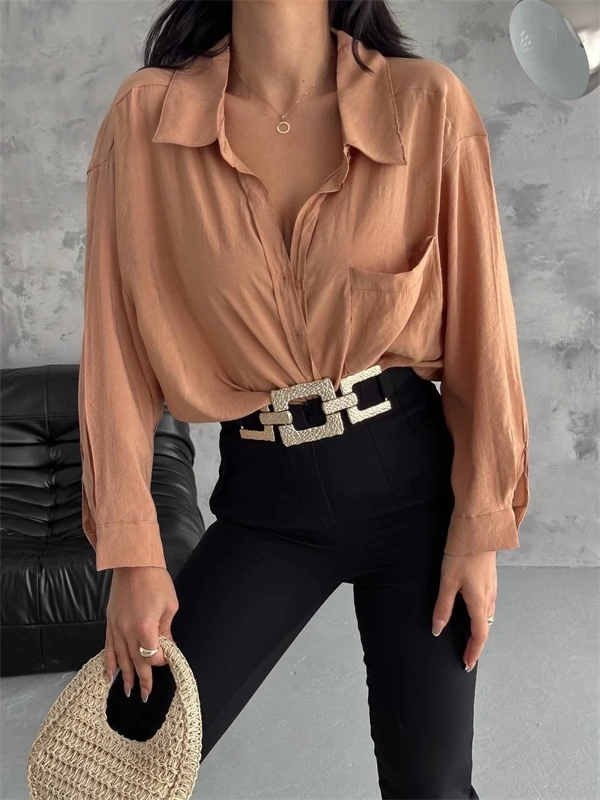 Modal Oversize Cepli Gömlek