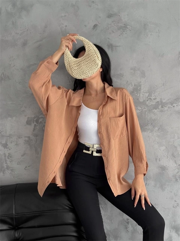 Modal Oversize Cepli Gömlek