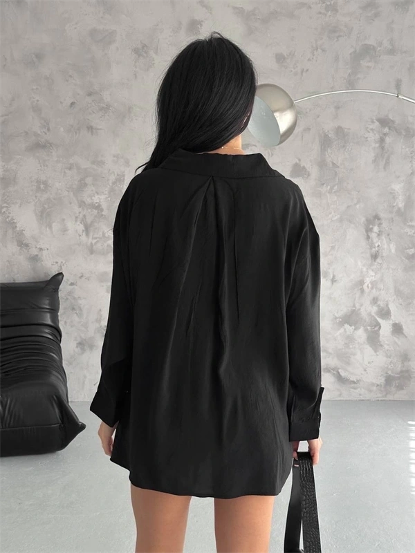 Modal Oversize Cepli Gömlek