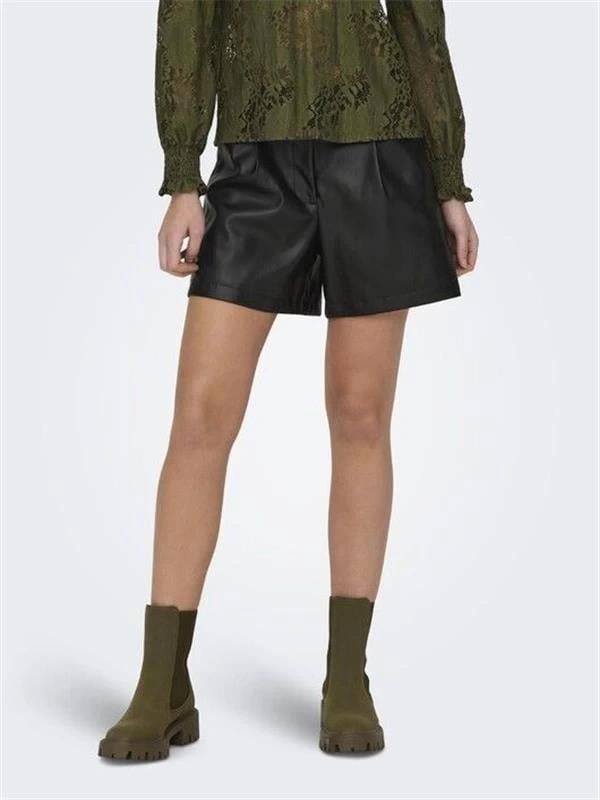 Mom Deri Kadın Şort