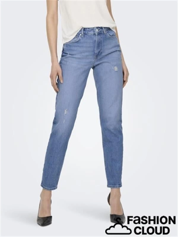 Mom Jean Yırtık  Jean Kot Pantolon