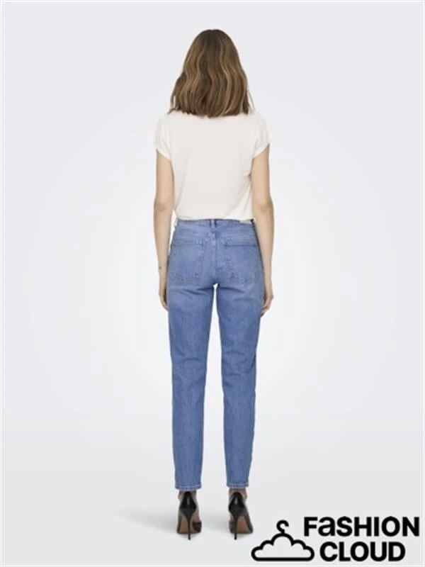 Mom Jean Yırtık  Jean Kot Pantolon