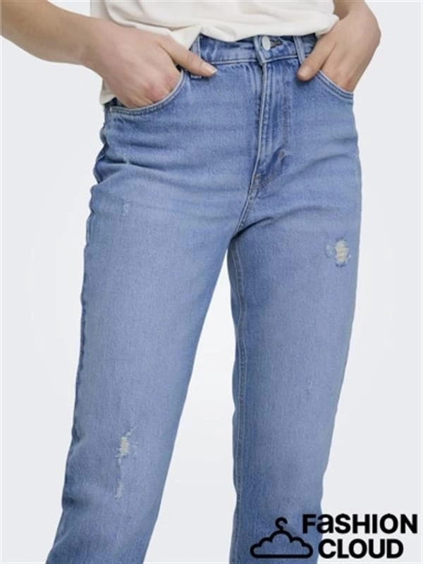 Mom Jean Yırtık  Jean Kot Pantolon