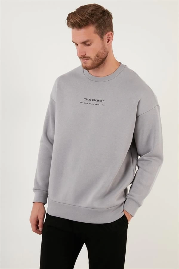 New Age Sırt Baskılı Üç İplik Sweatshirt