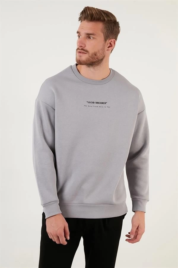 New Age Sırt Baskılı Üç İplik Sweatshirt