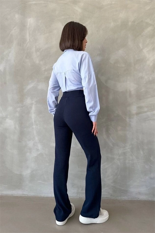 Önü cumalı ithal krep pantolon