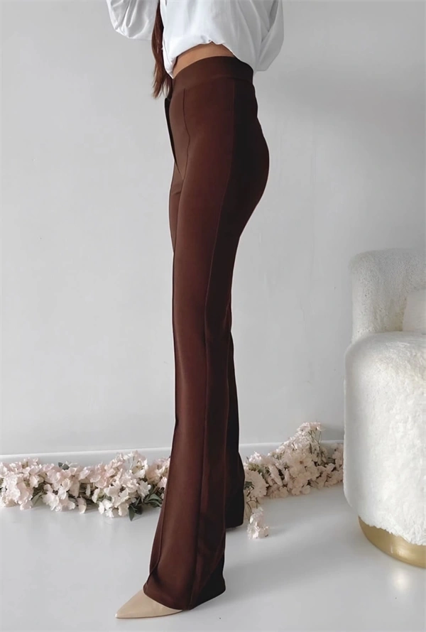 Önü cumalı ithal krep pantolon