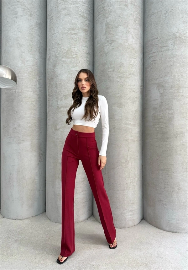 Önü cumalı ithal krep pantolon