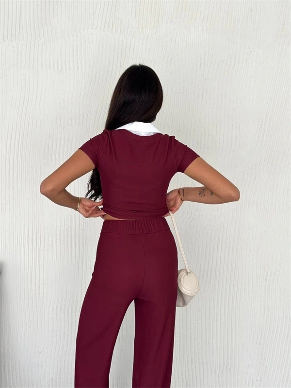 Ottoman kumaş beyaz gömlek yaka takım s4142