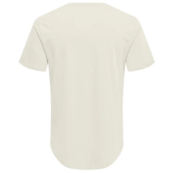 Oval Kesim Erkek T-shirt Bej