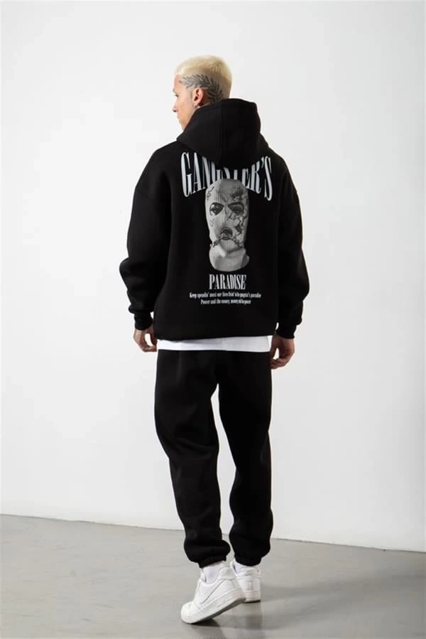 Oversıze Baskılı Erkek Sweatshirt