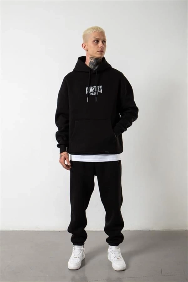 Oversıze Baskılı Erkek Sweatshirt