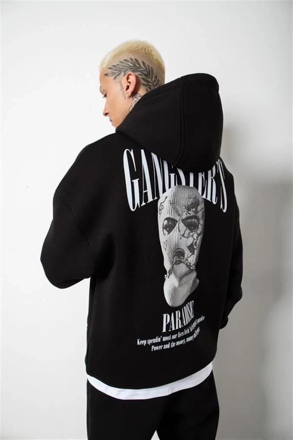 Oversıze Baskılı Erkek Sweatshirt