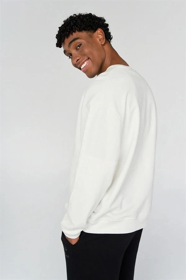 Oversıze Düz Renk Erkek Sweatshirt
