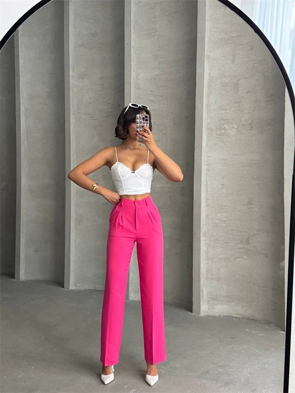 Palazzo fuşya pantolon