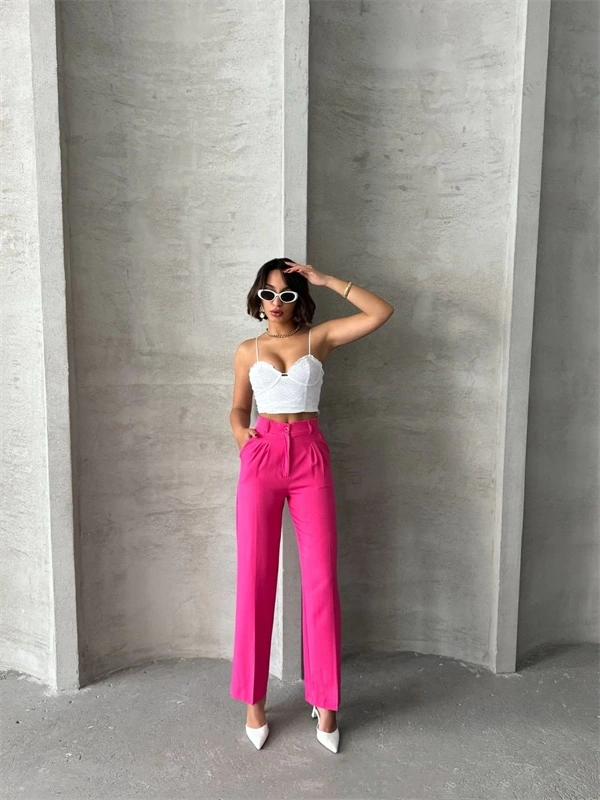Palazzo fuşya pantolon