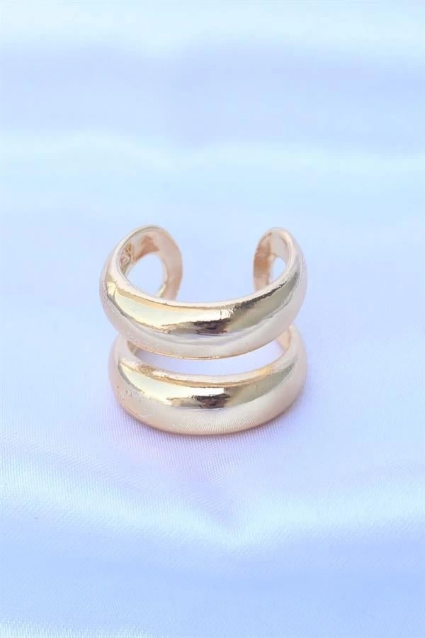 Pirinç Gold Renk Ayarlanabilir Şerit Yüzük