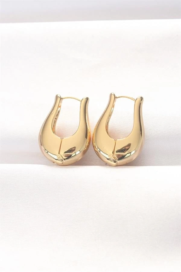 Pirinç Gold Renk Bombeli Küpe