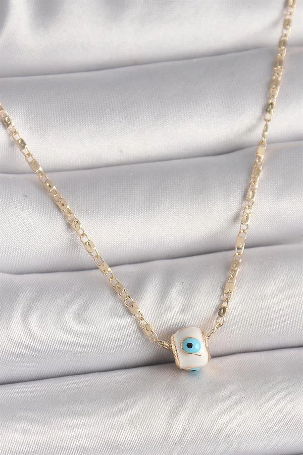 Pirinç Gold Renk Nazar Boncuk Figür Kadın Kolye
