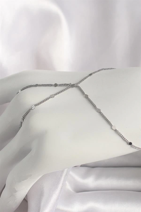 Pirinç Gümüş Renk Pul Detaylı Kadın Şahmeran