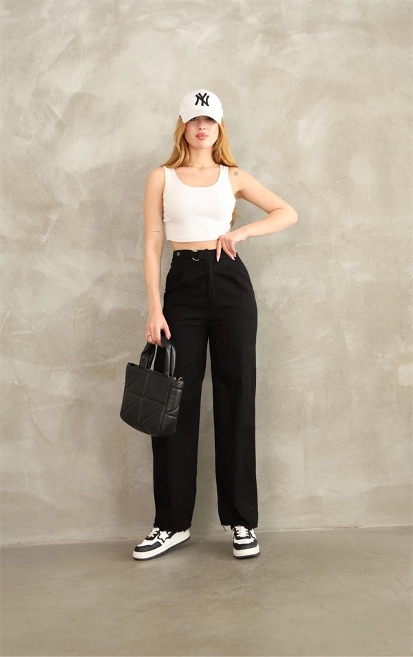 Pnt gabardin kemer detay pantolon