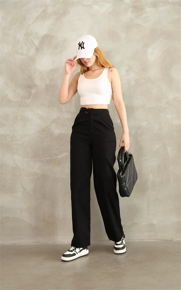 Pnt gabardin kemer detay pantolon