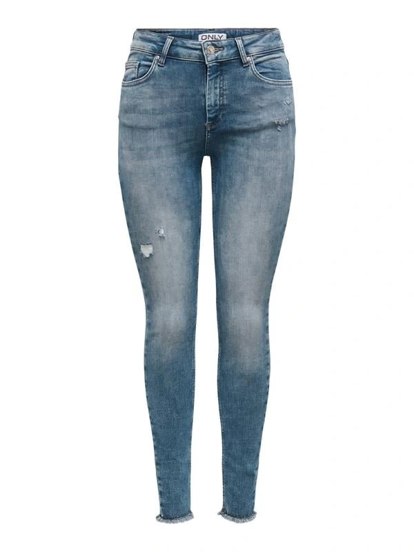 Püsküllü Paça Slim Fit Yüksek Bel Kadın Kot Pantolon