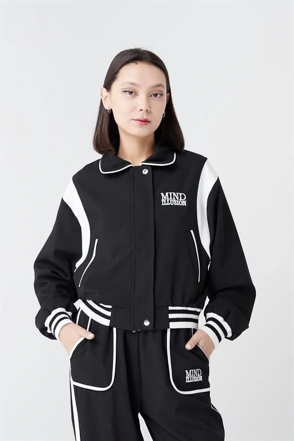 24K51308  Renk Detaylı Spor Ceket