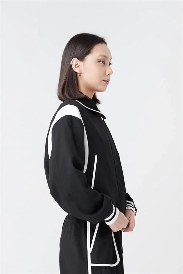 24K51308  Renk Detaylı Spor Ceket