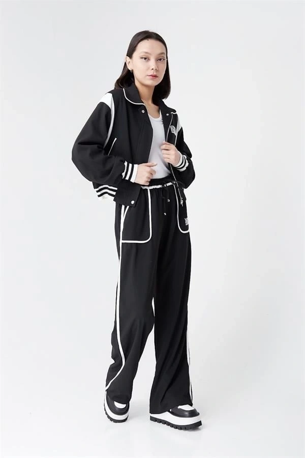 24K71198 Çizgili Kadın Eşofman Alt