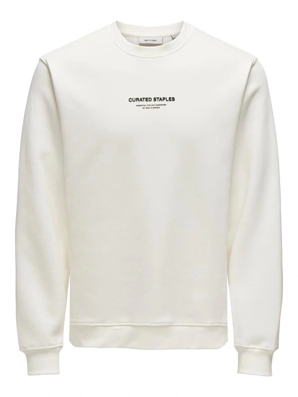 Sıfır Yaka Şardonlu Erkek Sweatshirt