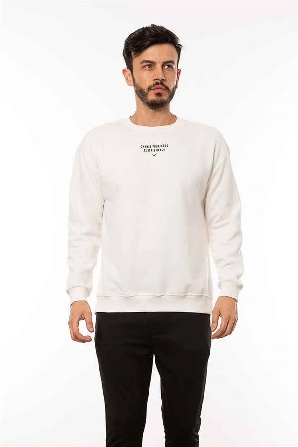 Sırt Baskılı Oversize Erkek Sweatshirt