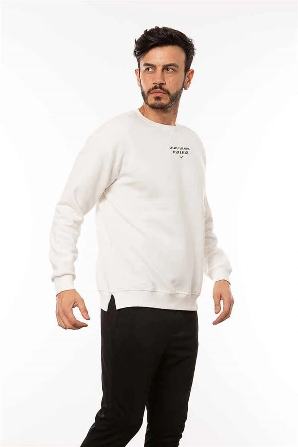 Sırt Baskılı Oversize Erkek Sweatshirt