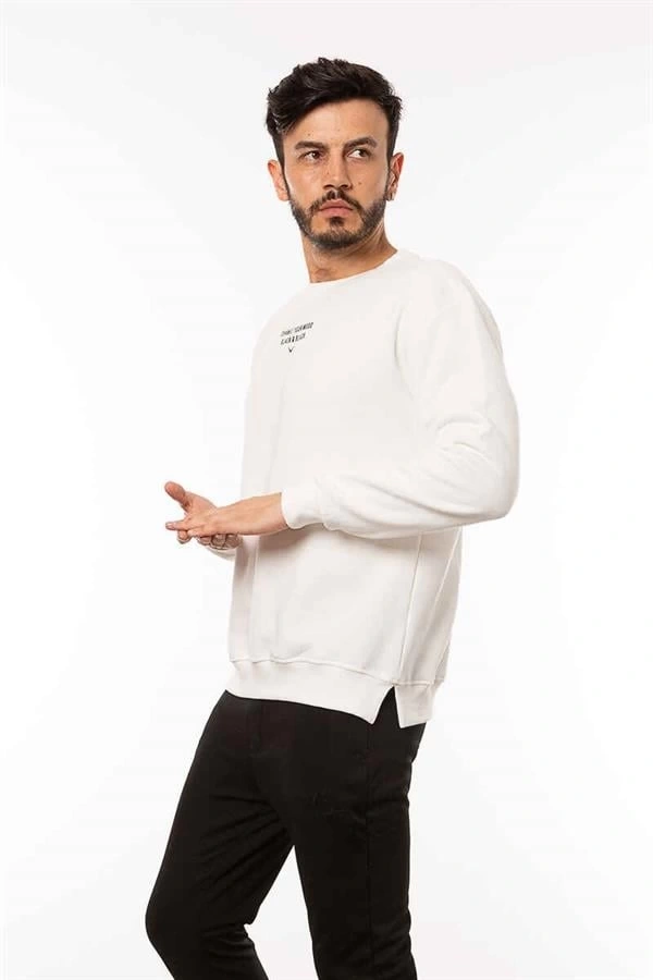 Sırt Baskılı Oversize Erkek Sweatshirt