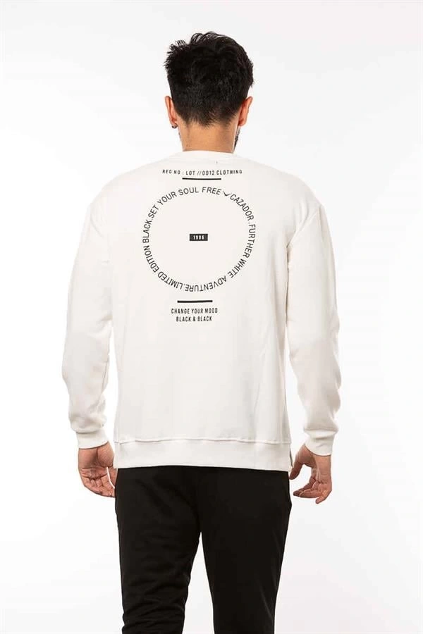 Sırt Baskılı Oversize Erkek Sweatshirt