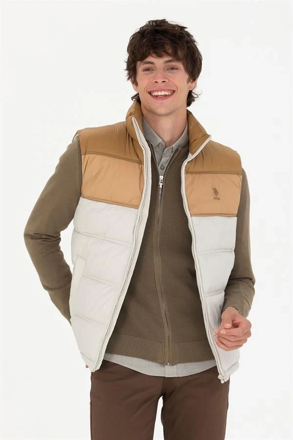 Şişme Renk Blok Erkek Yelek