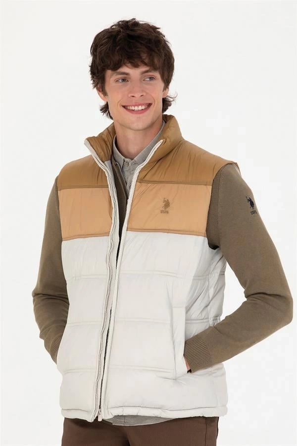 Şişme Renk Blok Erkek Yelek