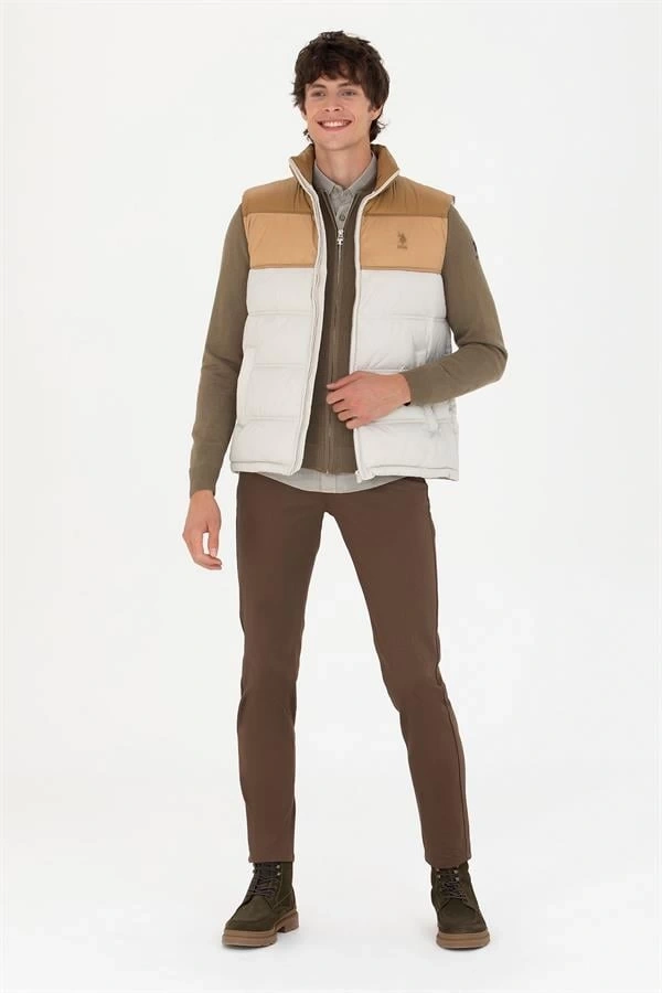 Şişme Renk Blok Erkek Yelek