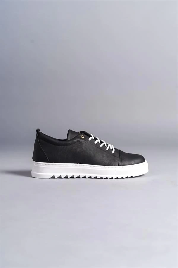 SLW152 Cool Bağcıklı Cilt Erkek Günlük Spor Klasik Ayakkabı CBT - Siyah