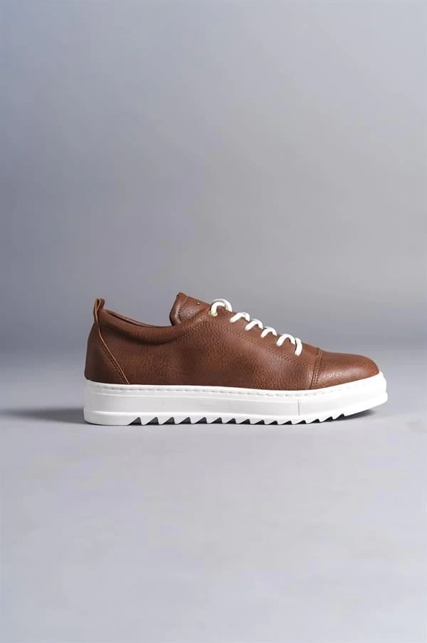 SLW152 Cool Bağcıklı Cilt Erkek Günlük Spor Klasik Ayakkabı CBT - Taba