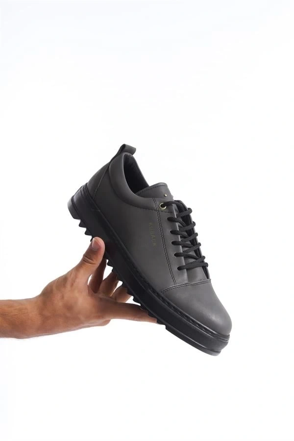 SLW152 Cool Bağcıklı Cilt Erkek Günlük Spor Klasik Ayakkabı CST - Füme