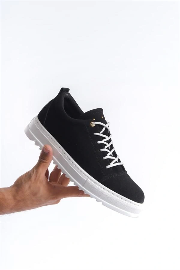 SLW152 Cool Bağcıklı Süet Erkek Günlük Spor Klasik Ayakkabı SBT - Siyah