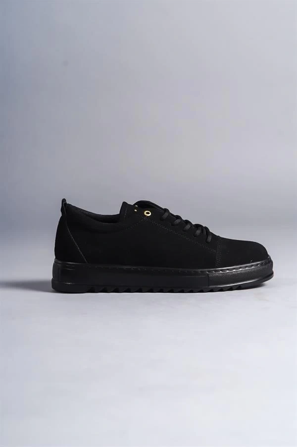 SLW152 Cool Bağcıklı Süet Erkek Günlük Spor Klasik Ayakkabı SST - Siyah