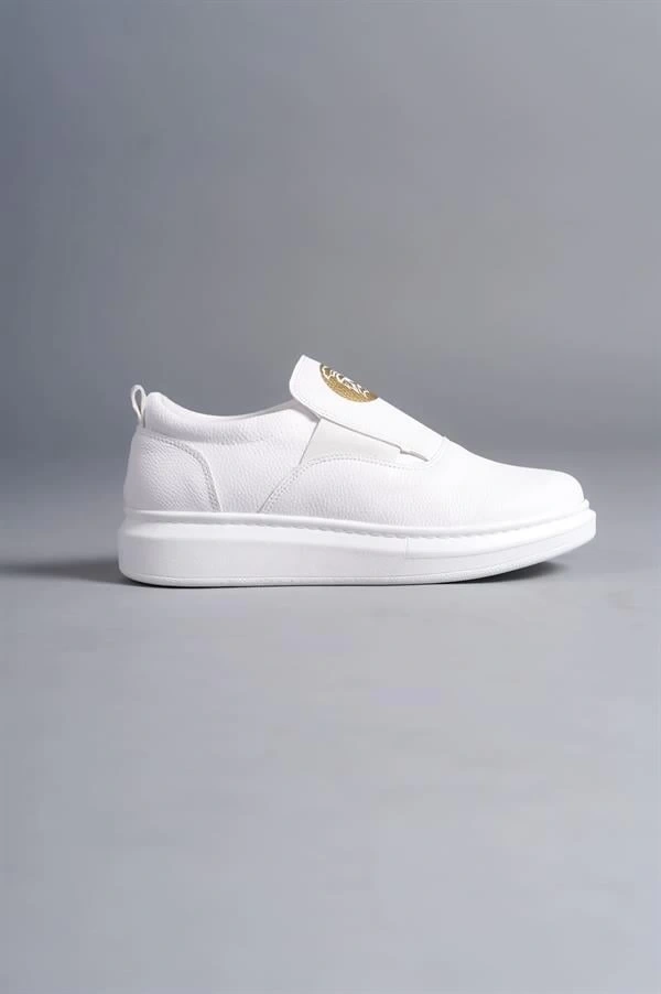 SLW161 Hippo Bağcıksız Cilt Erkek Günlük Sneaker Ayakkabı CBT - Beyaz