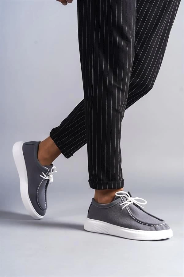 SLW170 Tornado Bağcıklı Süet Erkek Günlük Spor Klasik Ayakkabı SBT - Gri